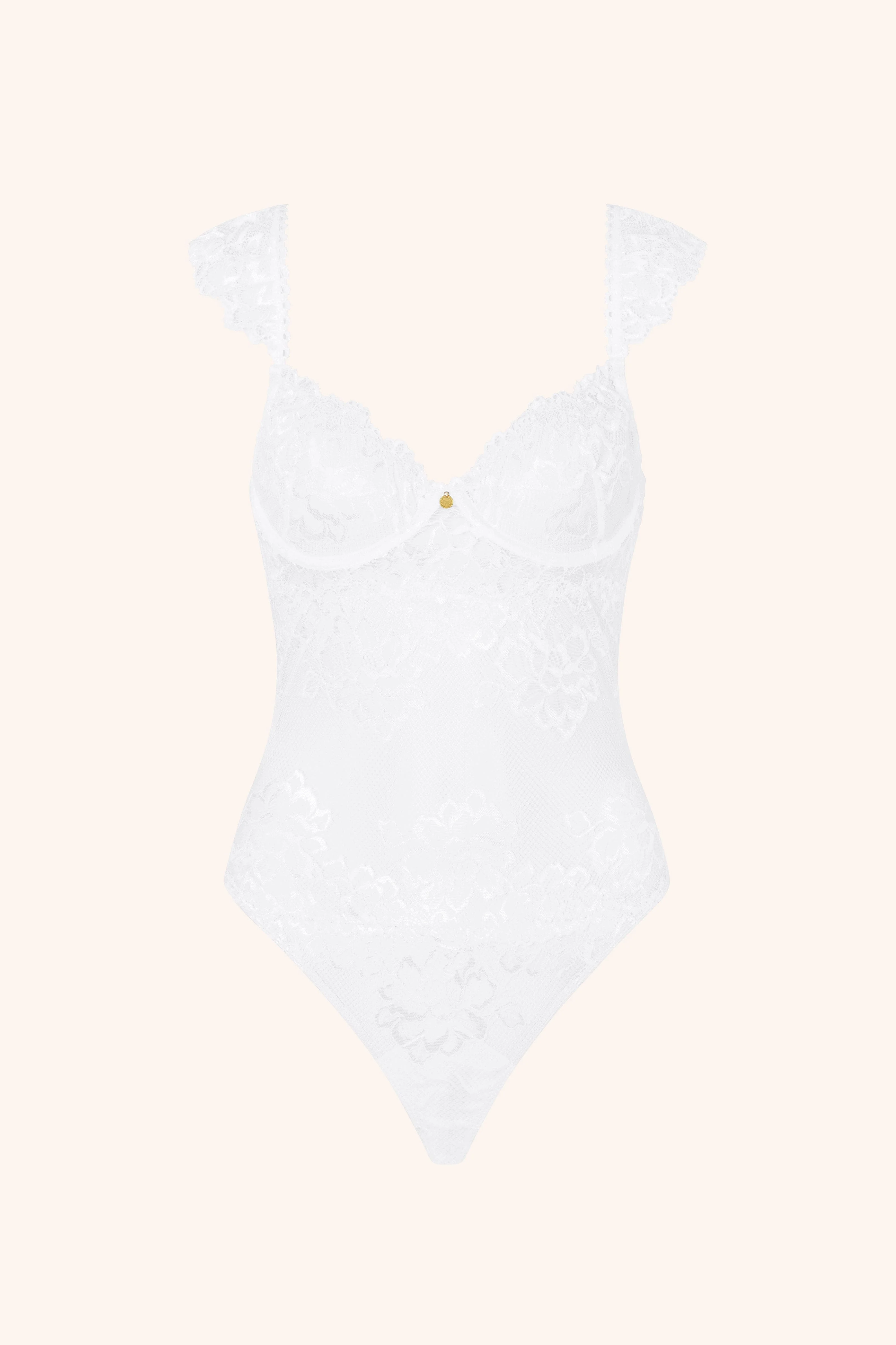 Ruffle Bodysuit White