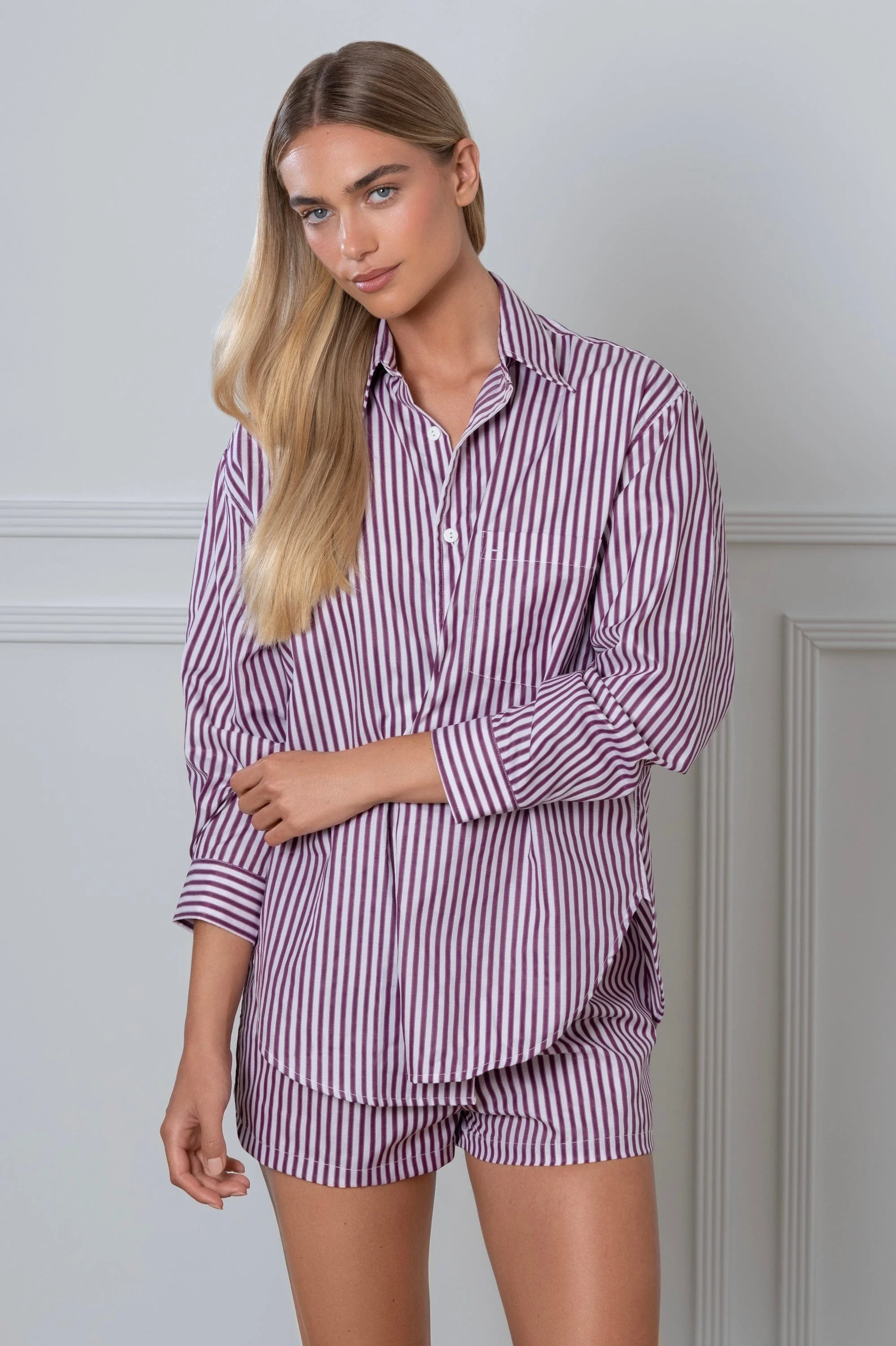 Striped Boxers Plum - Image 4