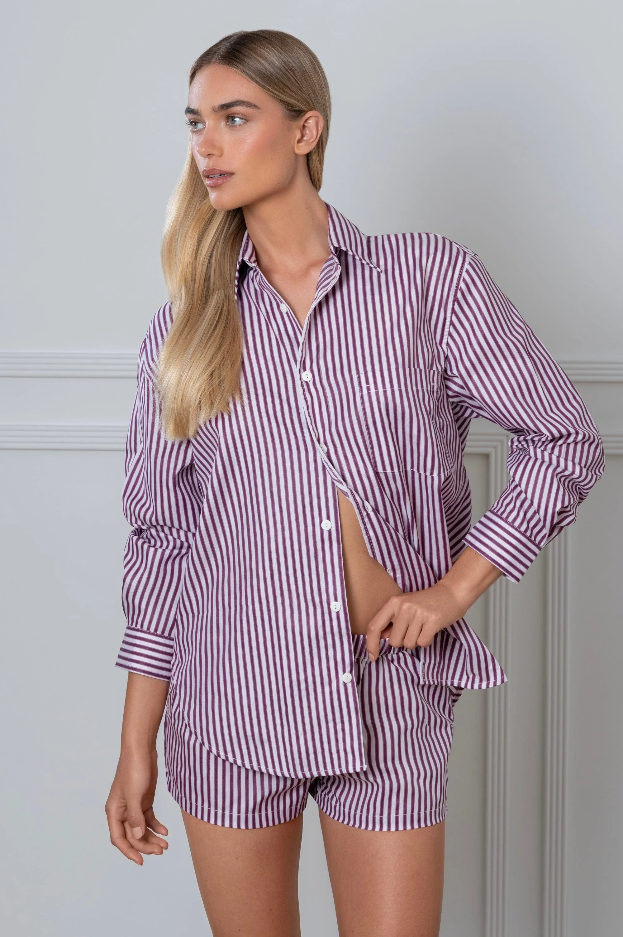 Striped Boxers Plum - Image 9