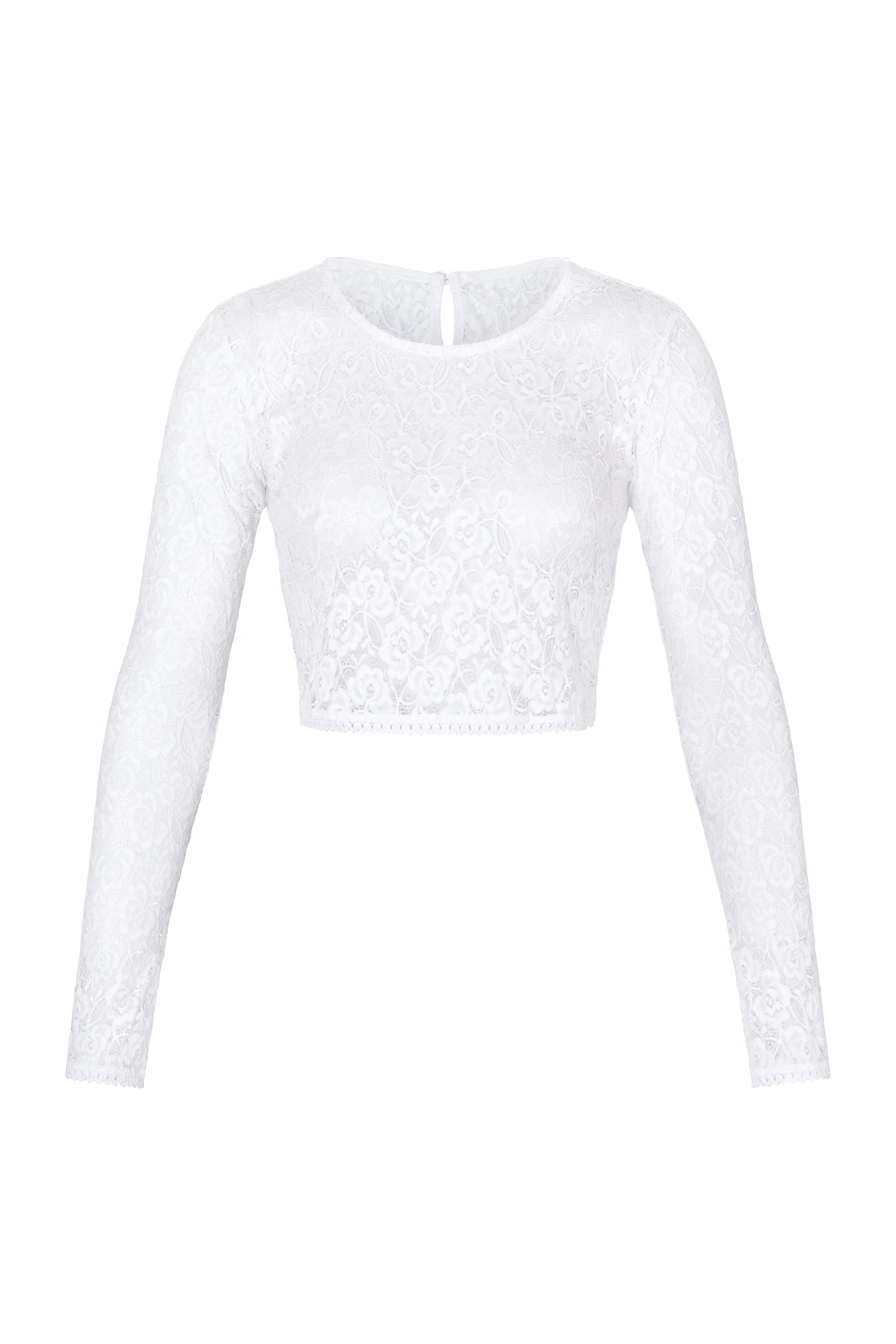 Long Sleeve Crop Top White - Image 9