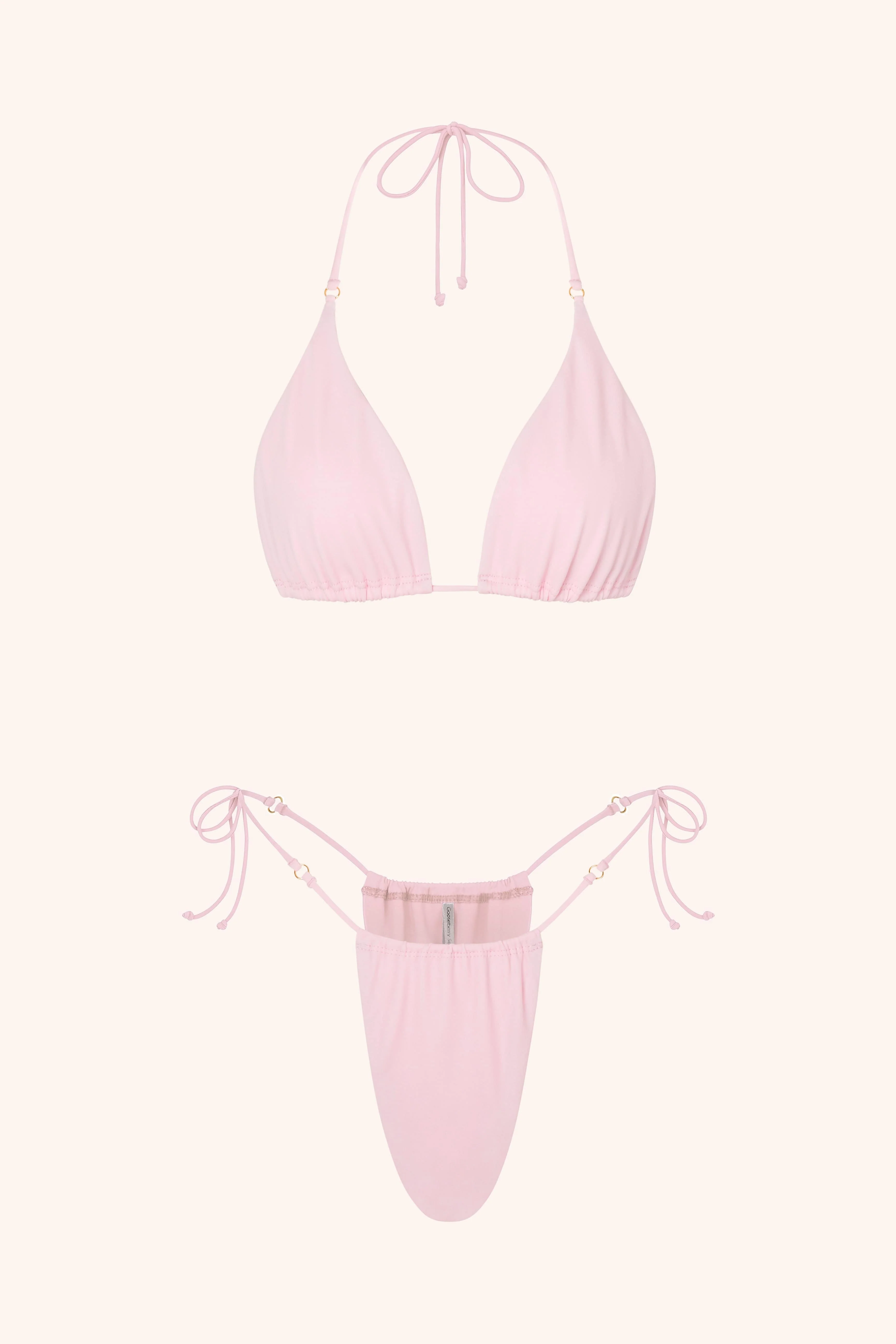 Side Tie Bikini Briefs Baby Pink